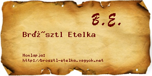Brösztl Etelka névjegykártya